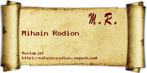 Mihain Rodion névjegykártya